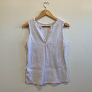 Waffle knit White Tank Top size Small